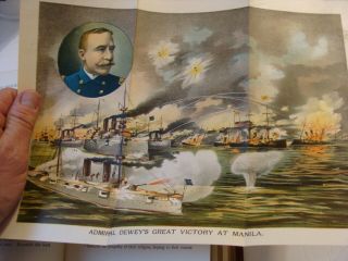 1898 antique HISTORY of Our WAR W/ SPAIN Battles Young PUERTO RICO CUBA US NAVY 3