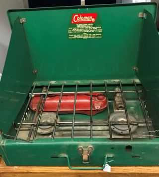Vintage Coleman 425e Portable Camping 2 Burner Gas Grill Stove Usa