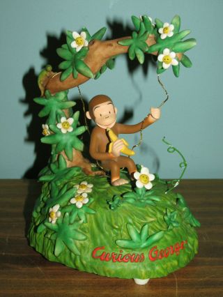 Rare Westland Giftware Curious George Wind Up Motion Music Box Moves