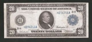 Rare 6 Digit Serial Number St.  Louis Burke/ Macadoo 1914 $20 Large Frn