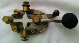Antique Brass J.  H.  Bunnell Co Ny Vintage Telegraph Key Morse Code