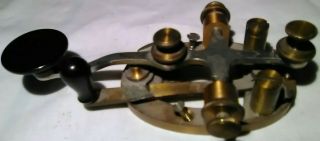 Antique Brass J.  H.  BUNNELL Co NY vintage Telegraph Key Morse Code 2