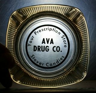 Ash Tray Vintage Ava Drug Company Ava Mo Rare Old Small Town Stover Candies