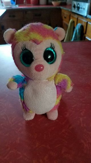 Rare Ty Beanie Boos Holly The Pink Hedgehog Justice Esc.  6 " Plush Gift