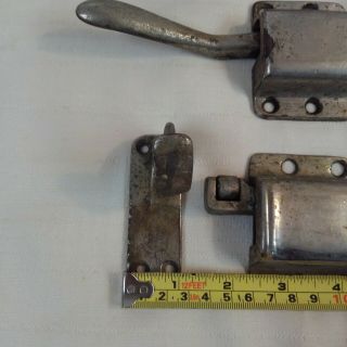 Antique Salvaged Hardware Ice Box Chest Latches Handles L.  H.  3105 Spring Loaded 3