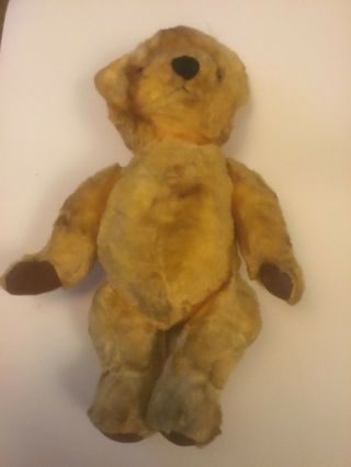 Vintage 1950s Chad Valley Teddy Bear Golden Musical Jointed 14” Rare