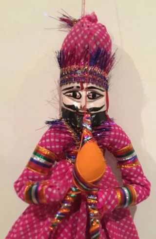 Vintage Indian Wooden Puppet Doll 2