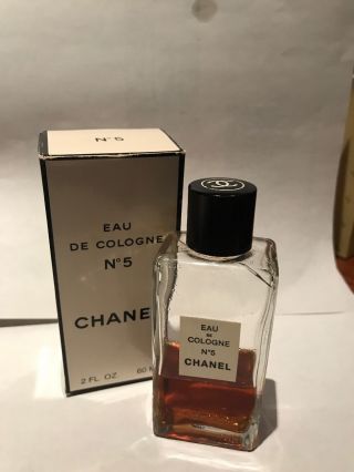 Vintage Rare 70s Chanel No 5 Eau De Cologne 2 Oz 60 Ml 40 Full
