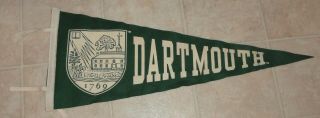 Vintage Dartmouth University Felt Pennant 11.  5 X 31 Vintage Rare Large