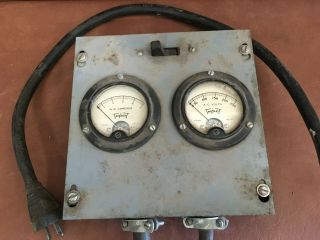 Vintage Triplett Amperes And Volt Meter Metal Box