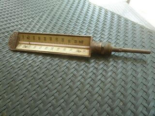 Vintage Antique Weksler Brass Gauge Thermometer 30 - 240f Steampunk Boiler Train