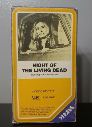 Night Of The Living Dead Meda Media Vhs Rare Htf George A Romero Zombie Classic