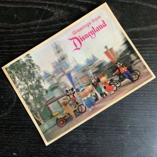 Rare Vintage 1966 Disney 3d 3 D Lenticular Postcard 3 Little Pigs Mickey Goofy