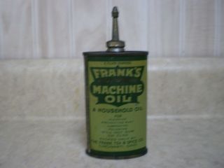 Rare Vintage 3 Oz Lead Top Handy Oiler Machine Oil Can Frank 