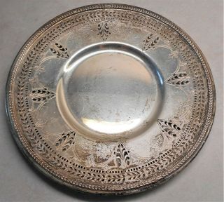 Vintage Benedict Silver Plate Charger 667 10 Inch Pierced Reticulated Art Deco