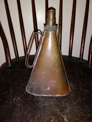 Large Antique Copper Smudge Oil Lamp 1800s
