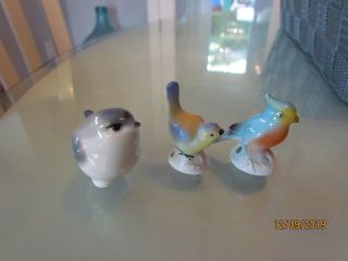 Vintage Lomonosov USSR Porcelain Baby Bird & Vintage Blue Birds 2