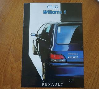 1994 Renault Clio Williams 2 Brochure Very Rare Ultimate 90s Hot Hatch