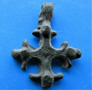 Ancient Viking Bronze Cross Pendant
