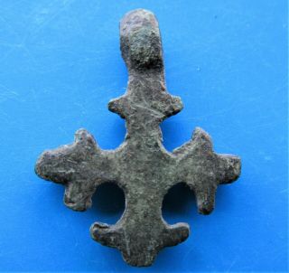 Ancient Viking Bronze Cross Pendant 2