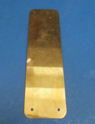 Single Brass Door Finger Plates ? Edwardian Blemished 24.  4cm Long X 6.  9cm Wide