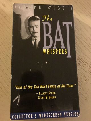 The Bat Whispers Vhs Rare Horror Roland West