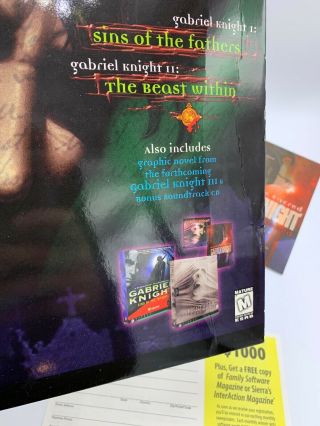 Gabriel Knight Mysteries: Limited Edition PC CD Big Box Set Rare Sins Beast 2
