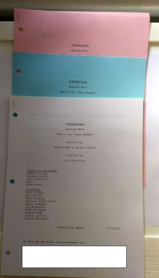 Rare Supernatural Cast & Crew Production Draft Script Screenplay Episode 803