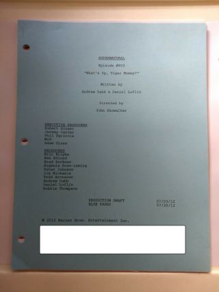 RARE Supernatural Cast & Crew Production Draft Script Screenplay Episode 803 2