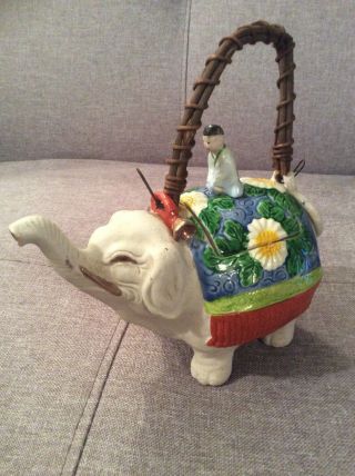 Vintage Japanese Banko Ware Elephant & Child Teapot