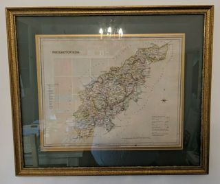 Antique Map Print Of Northamptonshire 1830 By T Murray - Large (55 X 44cm)