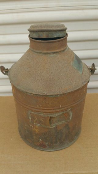 Vintage Antique 1 Gallon Metal Kerosene Oil Gas Marked Handling St.  Louis