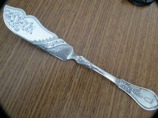 Antique Bright Cut Sterling Silver Butter Spreader Knife Mono Is " D " 40 Grams