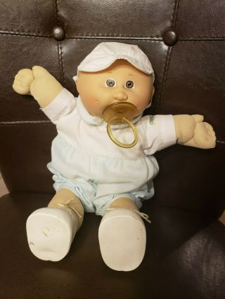 1982 Vintage Cabbage Patch Kid Preemie Baby Boy Doll With Outfit Set & Pacifier