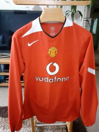 Rare Old Manchester United 2004 Football Shirt Size Large Long Sleeved