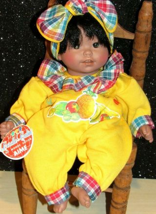 Vintage Htf Corolle Calin Aime 1997 Baby Doll 12 " African American Du Monde
