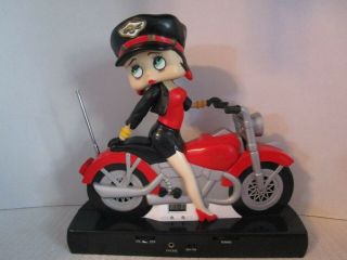 2000 Betty Boop On Motorcycle Rare Am / Fm Radio Clock Combo Great