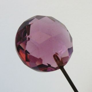 Antique Hatpin Large Faceted Amethyst Glass 3
