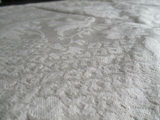 Vintage French Upholstery Damask Brocade For Projects.  Cream