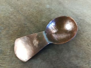 Vintage Arts Crafts Copper Tea Caddy Spoon Old