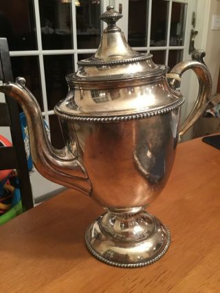 Victorian Meriden B Silver Plate Classic Tea Pot Hinged Lid