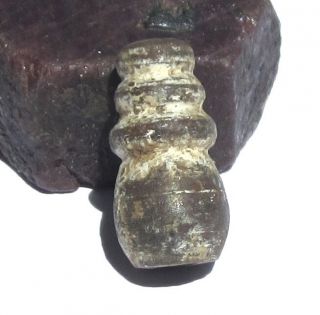 Rare Stunning Ancient Pre - Columbian Clay Bead 10mm X 20mm