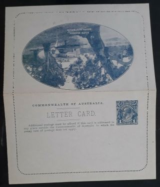 Rare 1914 - Australia 1d Blue Pre Printed Kgv Letter Card - River Murray S.  A.