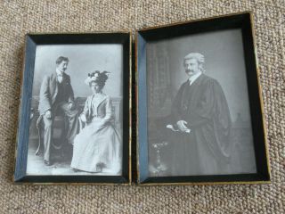 Antique Vintage Picture Frames With Old Photos Lady And Man