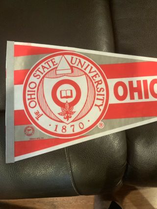Vintage Ohio State University Felt Pennant College Football Rare Buckeyes 30” 2