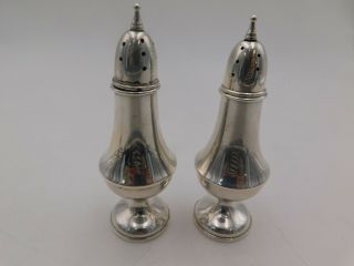 P.  S Co Antique Sterling Silver Stamped Weighted Set Of Salt & Pepper Shakers