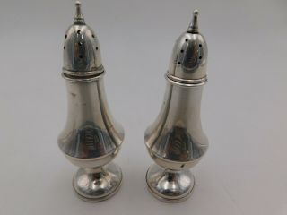 P.  S CO Antique Sterling Silver Stamped Weighted Set of Salt & Pepper Shakers 3