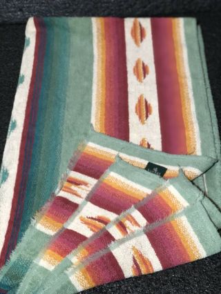 Vintage Ralph Lauren Beach Towel Southwestern Aztec Multi Color Pattern 27x49