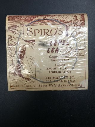 Vintage Spirits Silkworm Gut Leader Light Trout Line 4 1/2 Ft Made In Spain