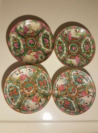 4 Set Of Small Antique Japanese Porcelain Plates